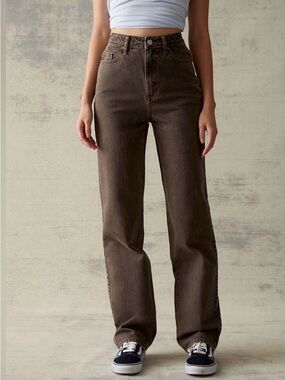 Pacsun 90’s Boyfriend High-Rise Straight Leg Jeans in  Brown